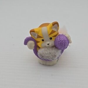VtgFisherPrice Little People Touch and Feel Cat Kitten Tabby w/ Purple Yarn Ball